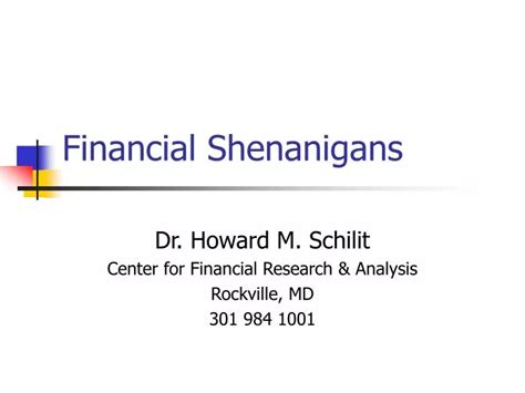 PPT - Financial Shenanigans PowerPoint Presentation, free download - ID:3750523