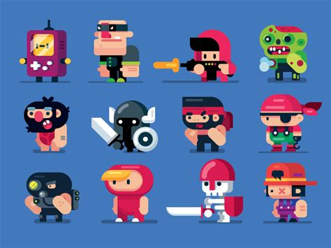 Game Design Characters, Flat Design Illustrations by Mark Rise on Dribbble
