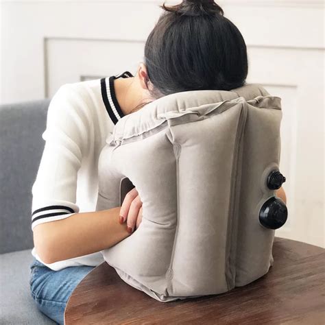 Upgraded Inflatable Air Cushion Travel Pillow Headrest Chin Support ...