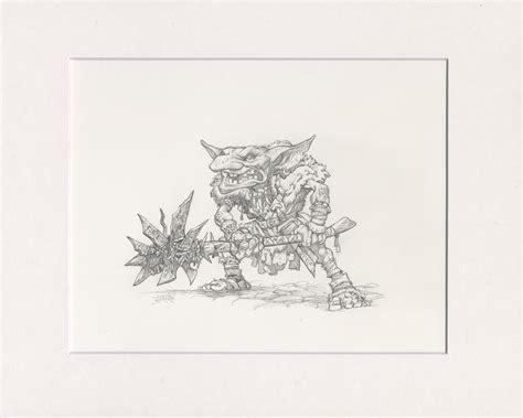 "Goblin Warrior" Original Drawing by Justin Gerard — Gallery Gerard