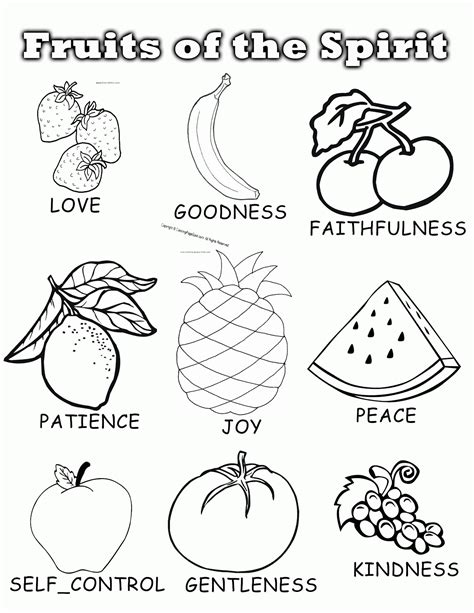 Free Fruit Of The Spirit Coloring Pages - Coloring Home