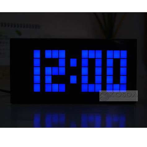 Big Jumbo LED Alarm Clock Display Wall LED Digital Clocks Green ...