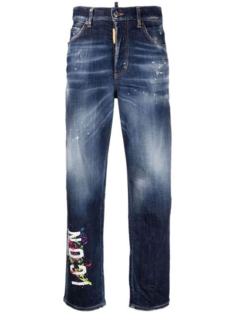 Dsquared2 Icon-logo Straight-leg Jeans In Blue | ModeSens