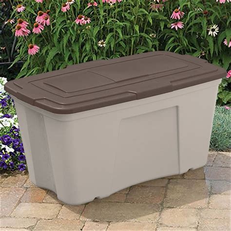 Suncast B501824 50 Gallon Taupe Outdoor Accessory Storage Bin with Lid, 3 Pack - Walmart.com ...