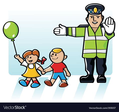 Kids crossing the road Royalty Free Vector Image