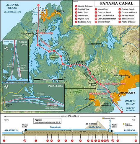 Google Map of Panama Canal, Republic of Panama - Nations Online Project