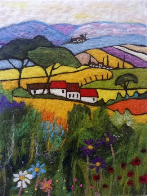 Italian Village Felt Art Wool Painting Felt Picture - Etsy