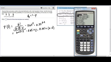 Binomial probability - manual and calculator steps - YouTube