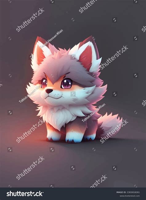 Cute Tiny Hyper Realistic Anime Wolf Stock Vector (Royalty Free) 2303018261 | Shutterstock