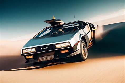 anxious-gaur648: the DeLorean car is flying in the air