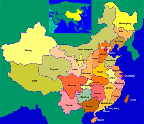 China Map Cities, Tourist | People's Republic of China Maps and Flag | Country