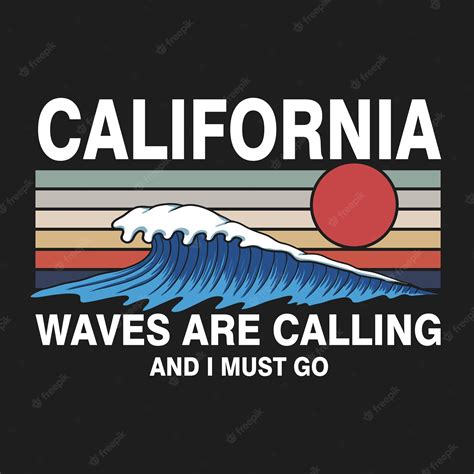 Premium Vector | California waves are calling retro vector illustration