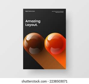 Trendy Realistic Spheres Book Cover Layout Stock Vector (Royalty Free ...