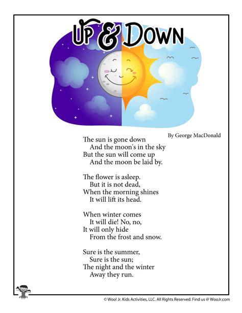 Up & Down Children's Poem | Woo! Jr. Kids Activities : Children's ...