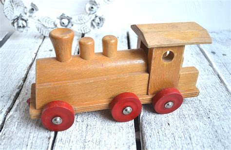 Vintage French Wooden Toy Train