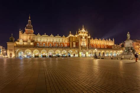 Old Town Square in Krakow at Night, Poland. St Editorial Photography ...