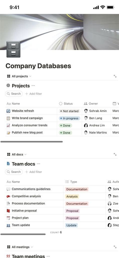 Notion Template Gallery – Company Databases