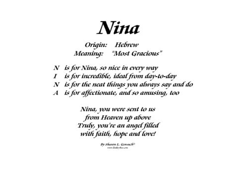 Meaning of Nina - LindseyBoo