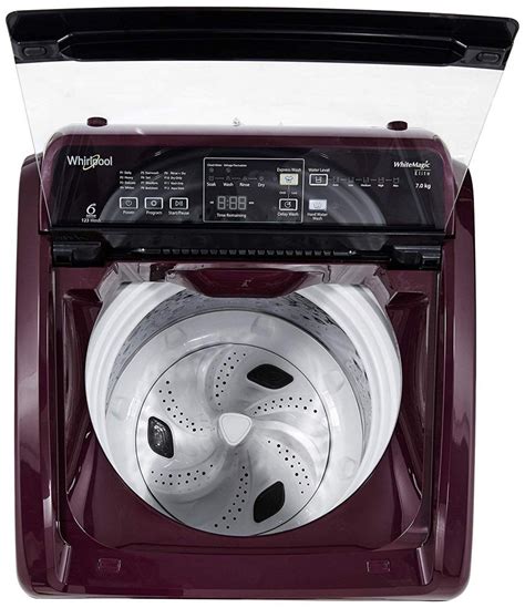 Whirlpool 7 kg Fully-Automatic Top Loading Washing Machine (WHITEMAGIC ELITE 7.0, Wine, Hard ...