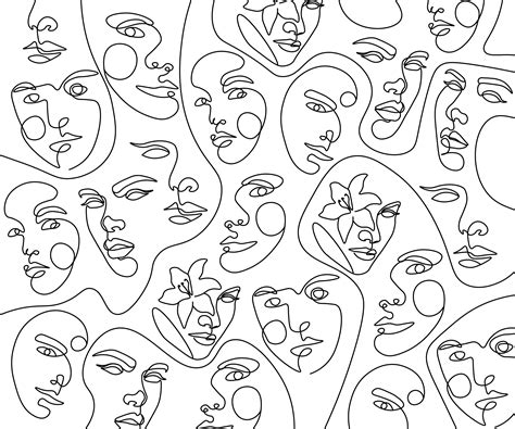 Face Line Drawing, Line Art Drawings, Abstract Line Art, Abstract Faces, Lines Wallpaper ...