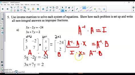 how to solve equations using inverse matrix