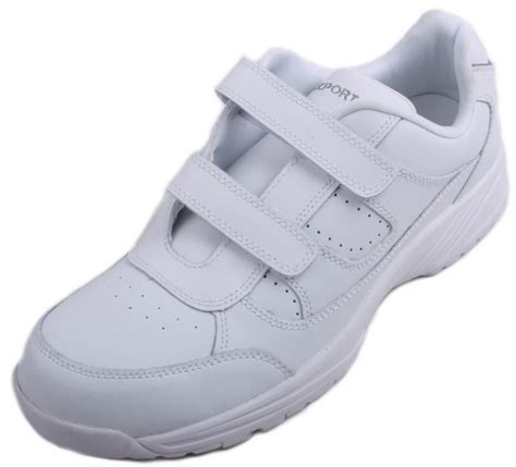 Rockport Piermont Mens White Leather Velcro Walking Shoes Wide Width | eBay