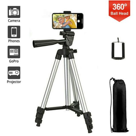 Professional Camera Tripod Stand Mount + Phone Holder for Cell Phone iPhone - Walmart.com ...