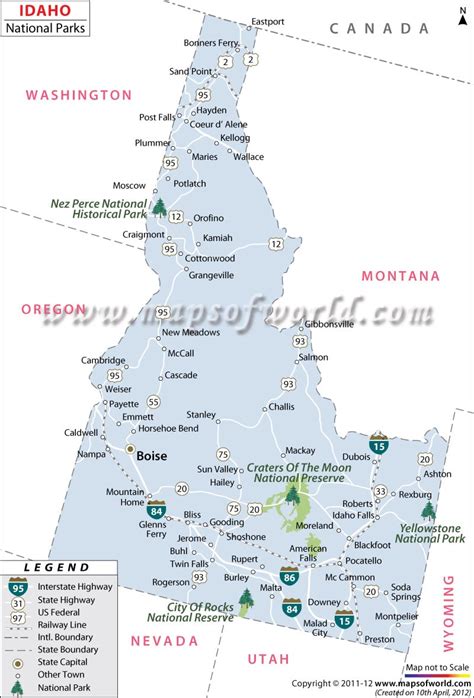 Idaho National Parks Map | Idaho State Parks Map