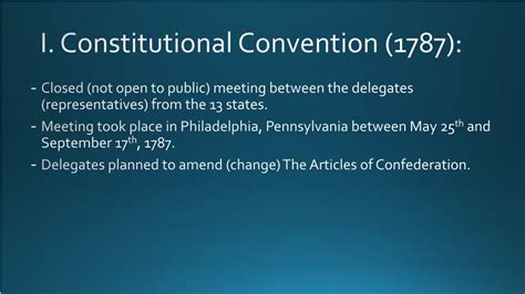 PPT - I. Constitutional Convention (1787 ): PowerPoint Presentation, free download - ID:2887459