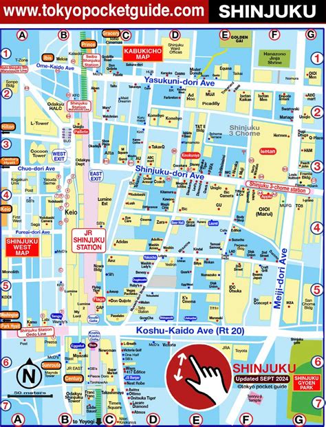 TOKYO POCKET GUIDE: Shinjuku map in English for Restaurants and Eating Out