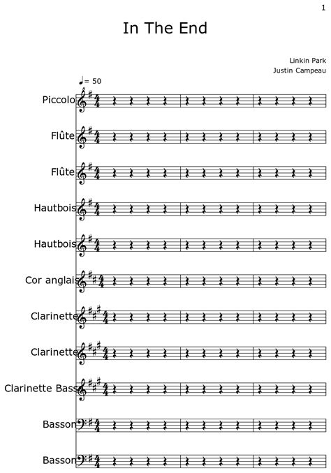 In The End - Sheet music for Piccolo, Flute, Oboe, English Horn ...