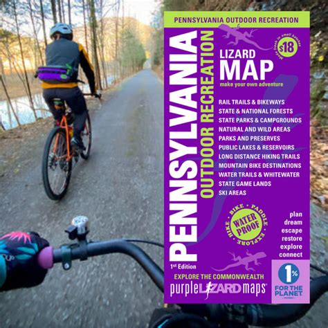 Pennsylvania Statewide Outdoor Recreation Lizard Map - Purple Lizard Maps