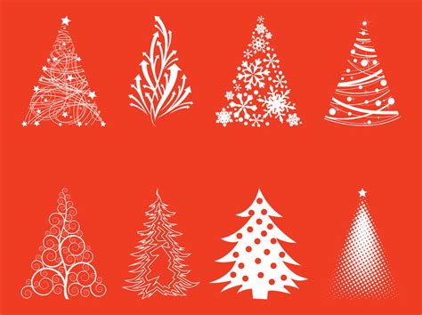 Christmas Trees Silhouette Set Vector Art & Graphics | freevector.com