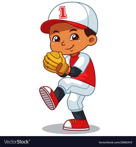 Baseball Pitcher Boy Ready To Throw. Download a Free Preview or High Quality Adobe Illustrator ...