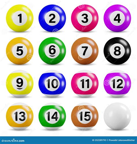 Billiards Ball with Number on Surface . Isolated . Embedded Clipping Paths Stock Illustration ...