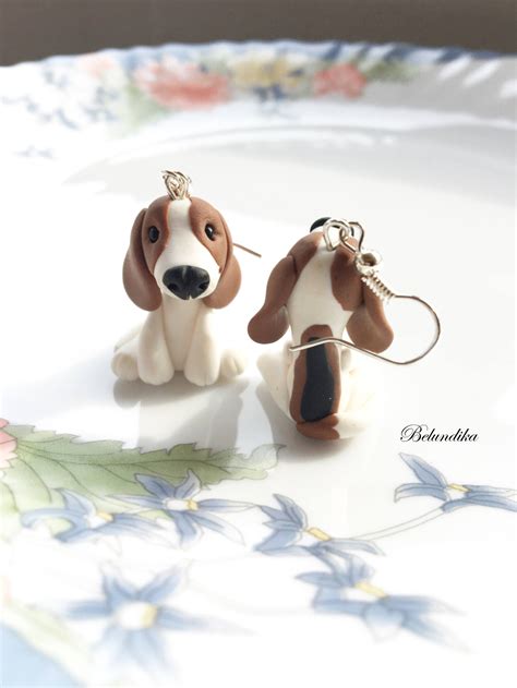 Beagle Earrings Polymer Clay Dog Fimo Earrings Beagle - Etsy