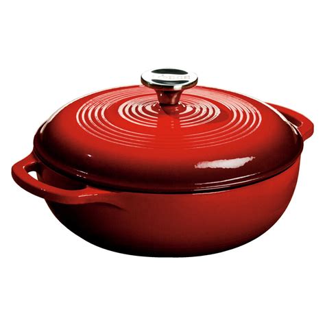 Lodge EC3D43 3 Qt. Island Spice Red Color Enamel Dutch Oven