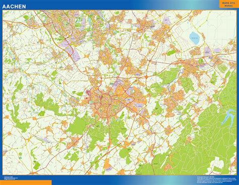 Aachen wall map in Germany | Wall maps of countries of the World