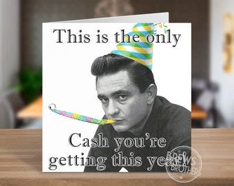 Johnny Cash Birthday Card - Etsy UK