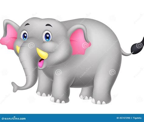 Happy elephant cartoon stock vector. Illustration of africa - 45747398