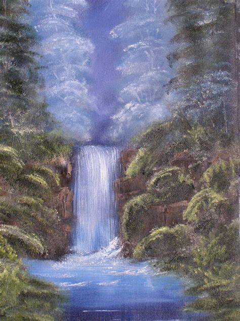 Woodland Waterfall 16 x 22 Oil Painting by Colin Walters