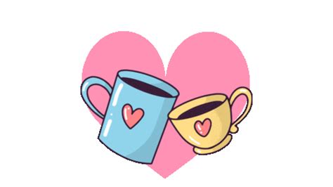 Valentin Sticker by Patra Bene - Find & Share on GIPHY | Cute love cartoons, I love coffee, Love gif