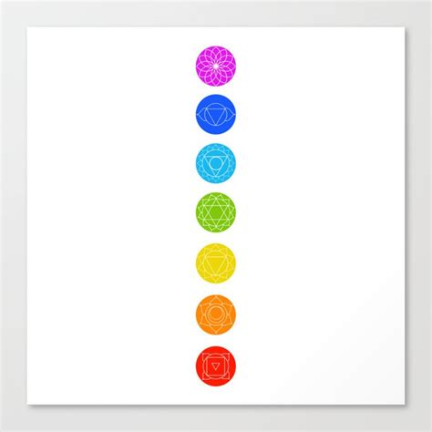 Chakra symbols with respective colors- Spiritual gifts Canvas Print by ...