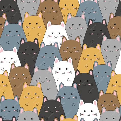 Premium Vector | Seamless pattern with cute kitten family cartoon