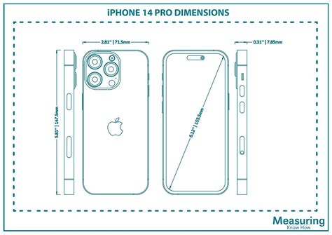 Apple iPhone 14 Pro (16th Gen) Dimensions (with Drawings) - MeasuringKnowHow