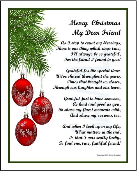 Merry Christmas Dear Friend, Friend Christmas Gift, DIGITAL DOWNLOAD ...