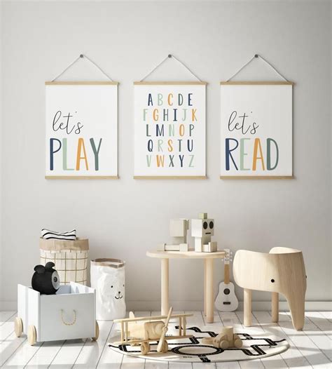 DIGITAL FILES, Set of 3 Playroom Prints, Playroom Wall Decor, Playroom ...