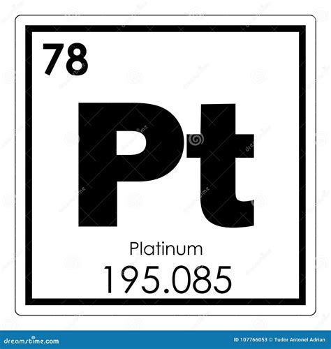 Platinum 78 Element. Alkaline Earth Metals. Chemical Element Of Mendeleev Periodic Table ...