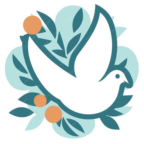 Premium Vector | Animal white pigeon peace symbol