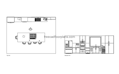 Open Modern Kitchen - Free CAD Drawings